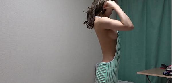  Naked slender girl wears revealing clothes
